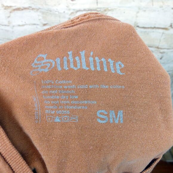 Sublime T-Shirt Men S Orange Yellow Tie Dye Sun Graphic Distressed Band Tee - Picture 9 of 9